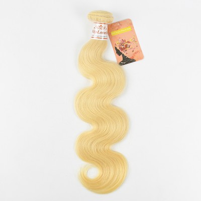 Top quality cuticle aligned virgin hair extensions vendor wholesale natural raw color 613 blonde hair body wave