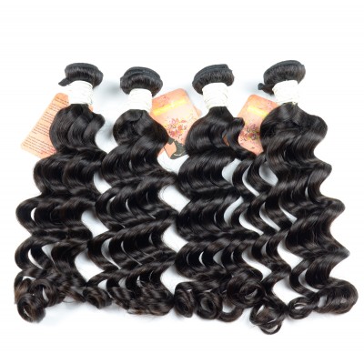 2019  viplovely virgin human hair deep wave Natural Black Color can last 1-3 years