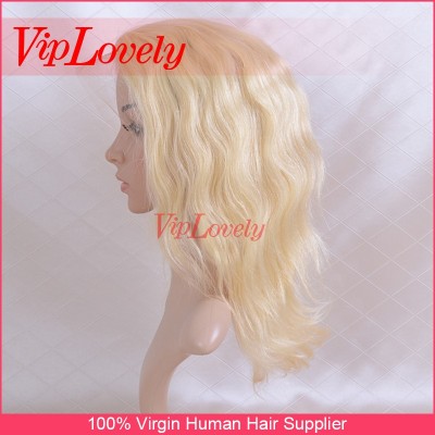 613 Blonde Cheap Bleached Knots Peruvian Human Hair Full Lace Wig With Baby Hair