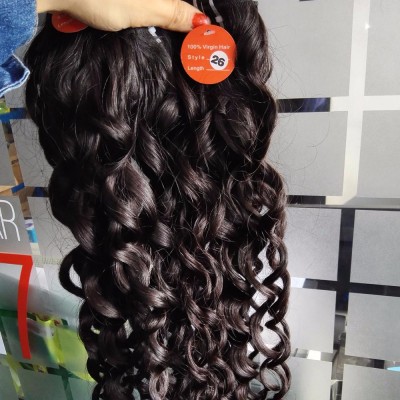 popular indian new top grade cheap italian curly hair Unprocessed Natural wave hair weft #1b high quality italian curly hair